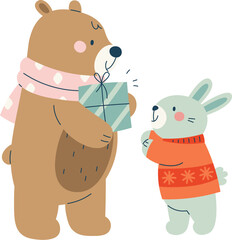 Bear And Rabbit Friends