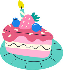 Birthday Cake On Plate