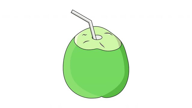 Animation forms a coconut water drink icon