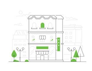 Cozy house - modern line design style illustration