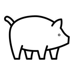 Swine, hog, porker, porcine, domestic pig icon and easy to edit.