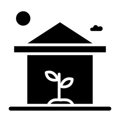 Glasshouse, hothouse, conservatory, plant house, climate controlled structure icon and easy to edit.