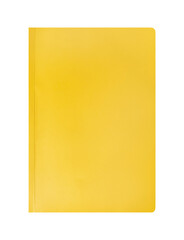 Yellow notebook isolated. PNG with transparent background. Clipping path. Flat lay. Top view