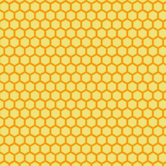 Bee hexagons seamless honey combs pattern. Honeycomb texture, hexagonal honeyed comb vector background