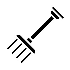 Garden tool, leaf rake, gardening implement, lawn rake, yard tool icon and easy to edit.