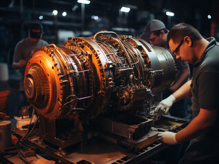 Fototapeta premium The bewitching brain of artificial intelligence Neon light thinking process