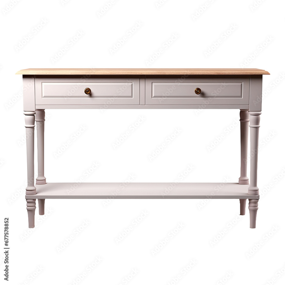Poster console table isolated on transparent background