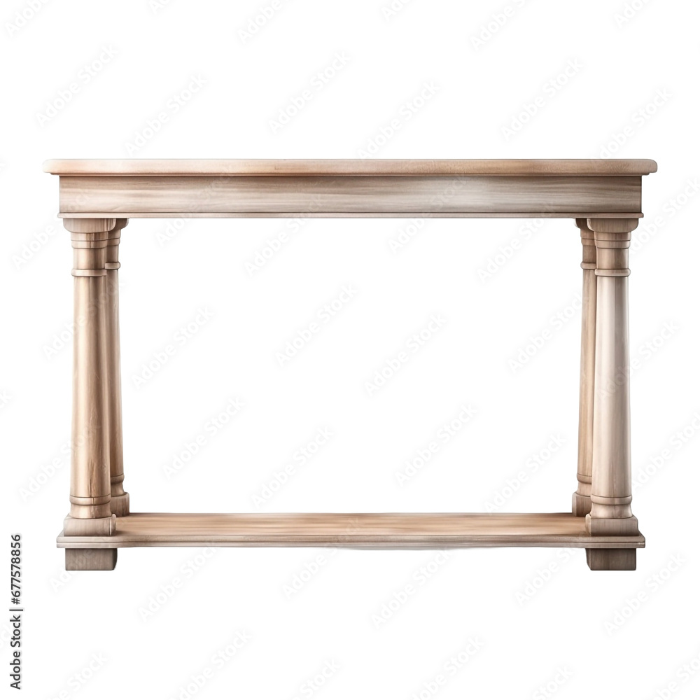 Poster console table isolated on transparent background