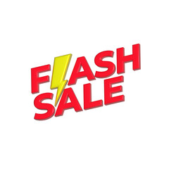 Flash sale red and yellow text 3d 
