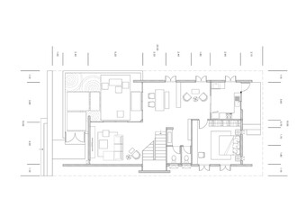 Floor plan designed building on the drawing.
