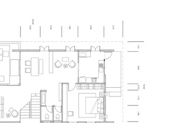 Floor plan designed building on the drawing.