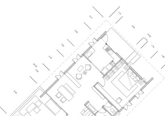 Floor plan designed building on the drawing.