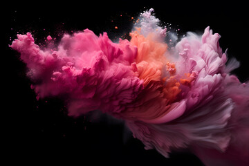 Pink powder explosion  - obrazy, fototapety, plakaty