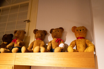 Old teddy bears. Children's toy. Ragdoll cutout. Teddy bear