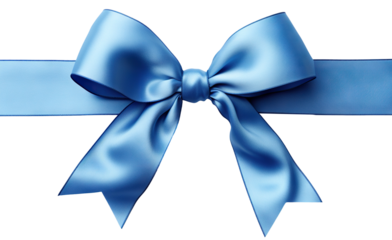 Blue ribbon and bow, cut out