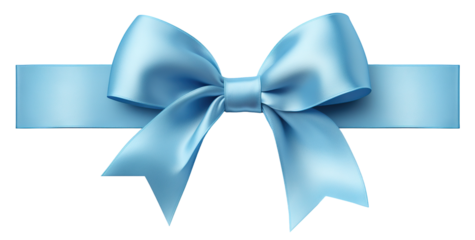 Blue ribbon and bow, cut out
