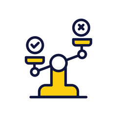 Ethics icon isolate white background vector stock illustration.