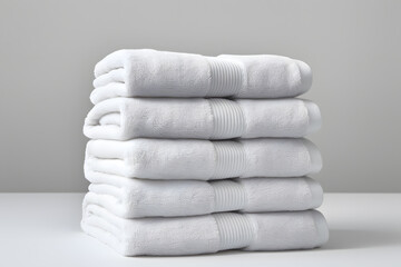 Fototapeta na wymiar Bathroom white cotton towels