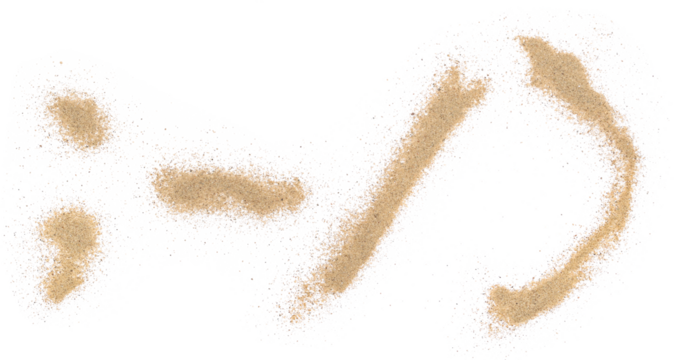 Sand punctuation marks, symbol isolated on white, clipping path
