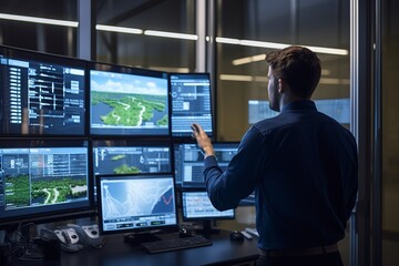 Fototapeta premium Modern Farm Control Center with AI Technology
