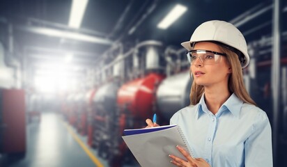 safety officer checking industrial working