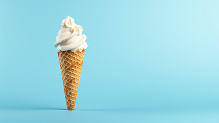 Ice cream cone over isolated on blue background