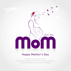 Fototapeta na wymiar Happy mother's day greeting card design and creative social media post or web banner 