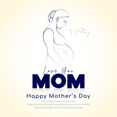 Happy mother's day greeting card design and creative social media post or web banner 