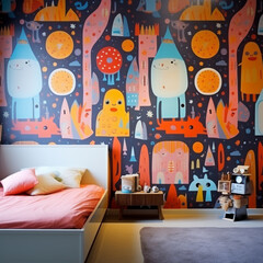 interior of a bedroom for boy 