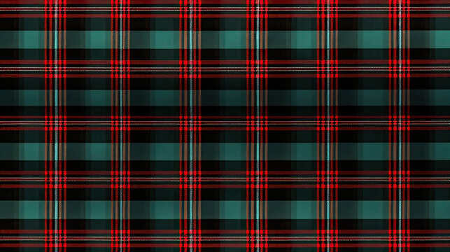 Red And Green Plaid Pattern, Traditional Christmas Style For Cozy Background AI Generative