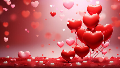 valentines background with hearts generating by AI technology