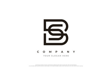 Initial Letter SB or BS Logo Design Vector