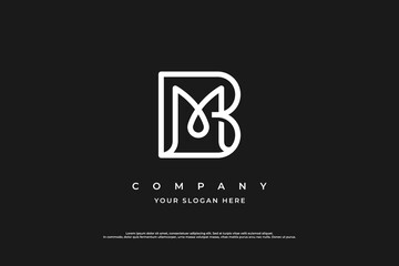 Initial Letter BM Logo or MB Logo Design Vector