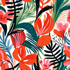 tropical plant print modern botanical abstract painting