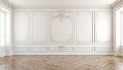 room with wooden wall generating by AI technology