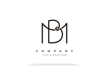 Initial Letter BM or MB Logo Design Vector