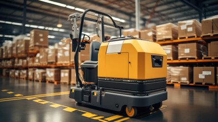 Forklift AVG efficiently sorting hundreds of parcels per hour automated guided vehicle.