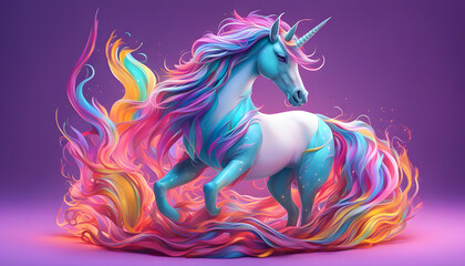 Obraz na płótnie Canvas A colorful unicorn illustration