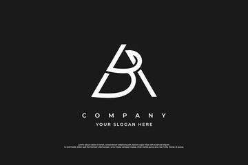 Initial Letter AB or BA Logo Design Vector