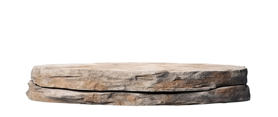 Flat rock podium for product display, cut out