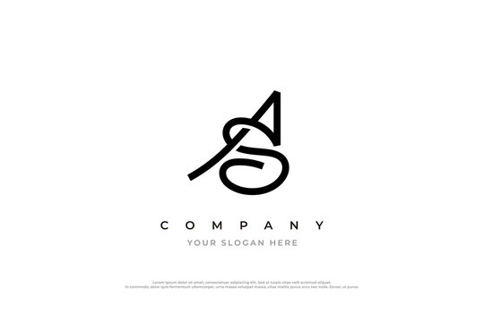 Initial Letter AS or SA Monogram Logo Design Vector