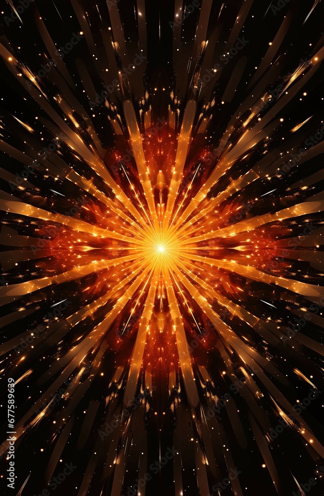 Poster explosion of light. abstract fractal. fractal art background for creative design. print for clothes,