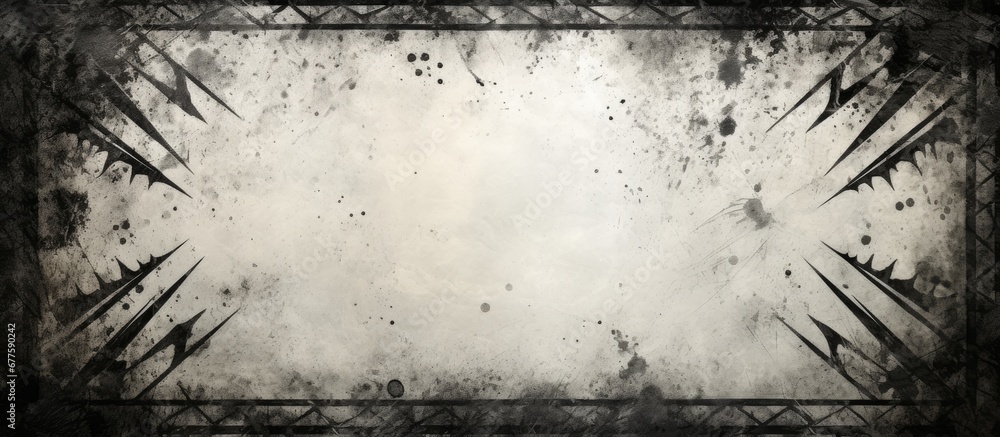 Aufkleber the abstract art illustration displays a black and white grunge design with an old paper texture sho