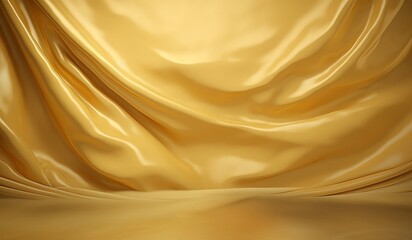 Elegant golden textile on the wall background, Generative AI