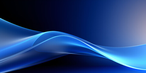 Blue Light Wave Background Image Abstract blue background with smooth shining lines on dark blue background and bright on edge Ai Generative