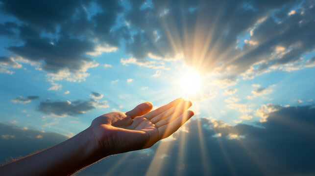 hands and sun HD 8K wallpaper Stock Photographic Image 