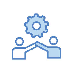 Teamwork icon isolate white background vector stock illustration.