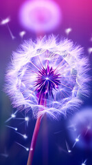 Dandelion close-up, dream hope symbol concept illustration