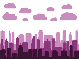 City skyline silhouette PNG. Modern urban cityscape illustration. Transparent PNG illustration.