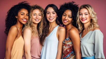 Obraz premium Women of different ethnicities and places of origin united.